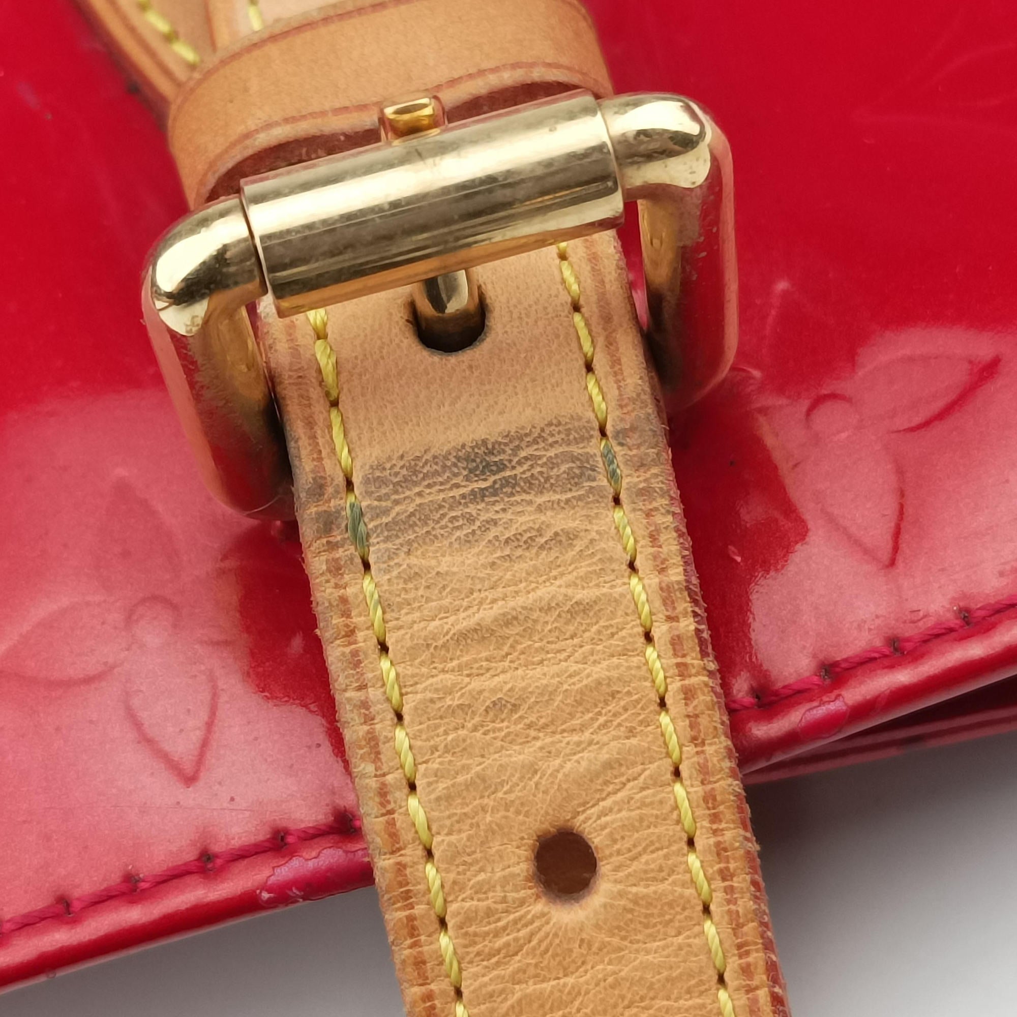 Pre-owned Louis Vuitton Rosewood FRAMBOISE Vernis M91989 handbag | stylenewstar