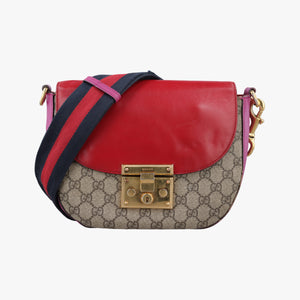 Pre-owned Gucci Padlock Guccissima Beige×Red×Multicolour PVC coated canvas×Leather 453189 shoulderbag | stylenewstar