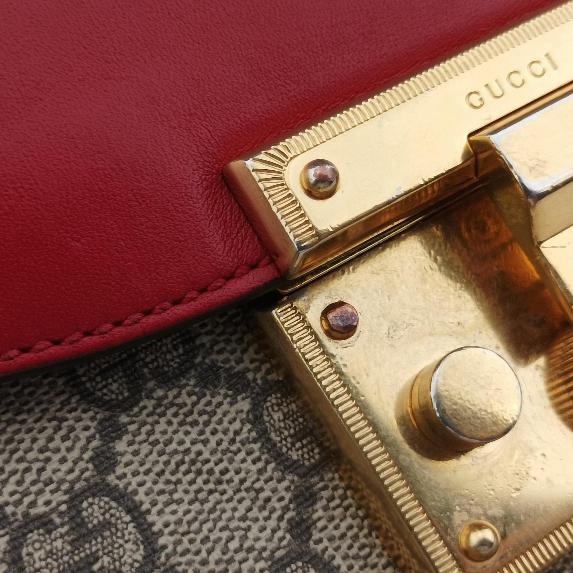 Pre-owned Gucci Padlock Guccissima Beige×Red×Multicolour PVC coated canvas×Leather 453189 shoulderbag | stylenewstar