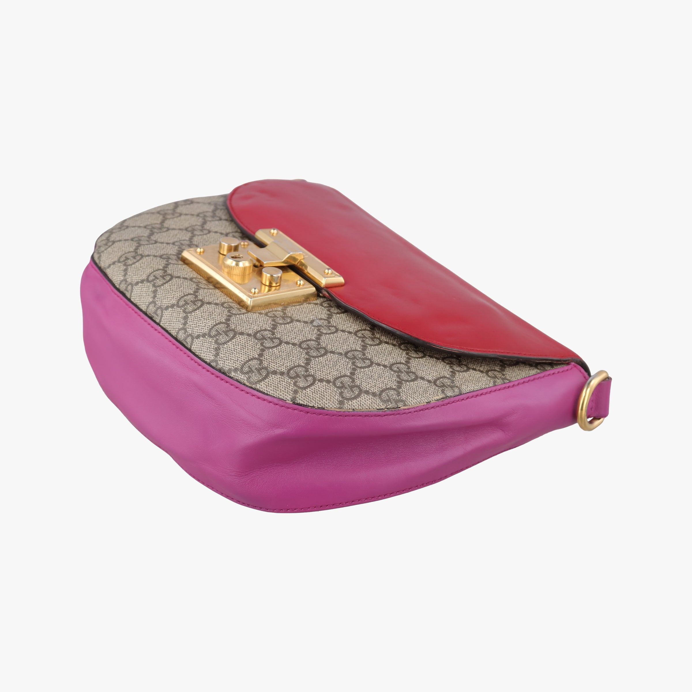 Pre-owned Gucci Padlock Guccissima Beige×Red×Multicolour PVC coated canvas×Leather 453189 shoulderbag | stylenewstar