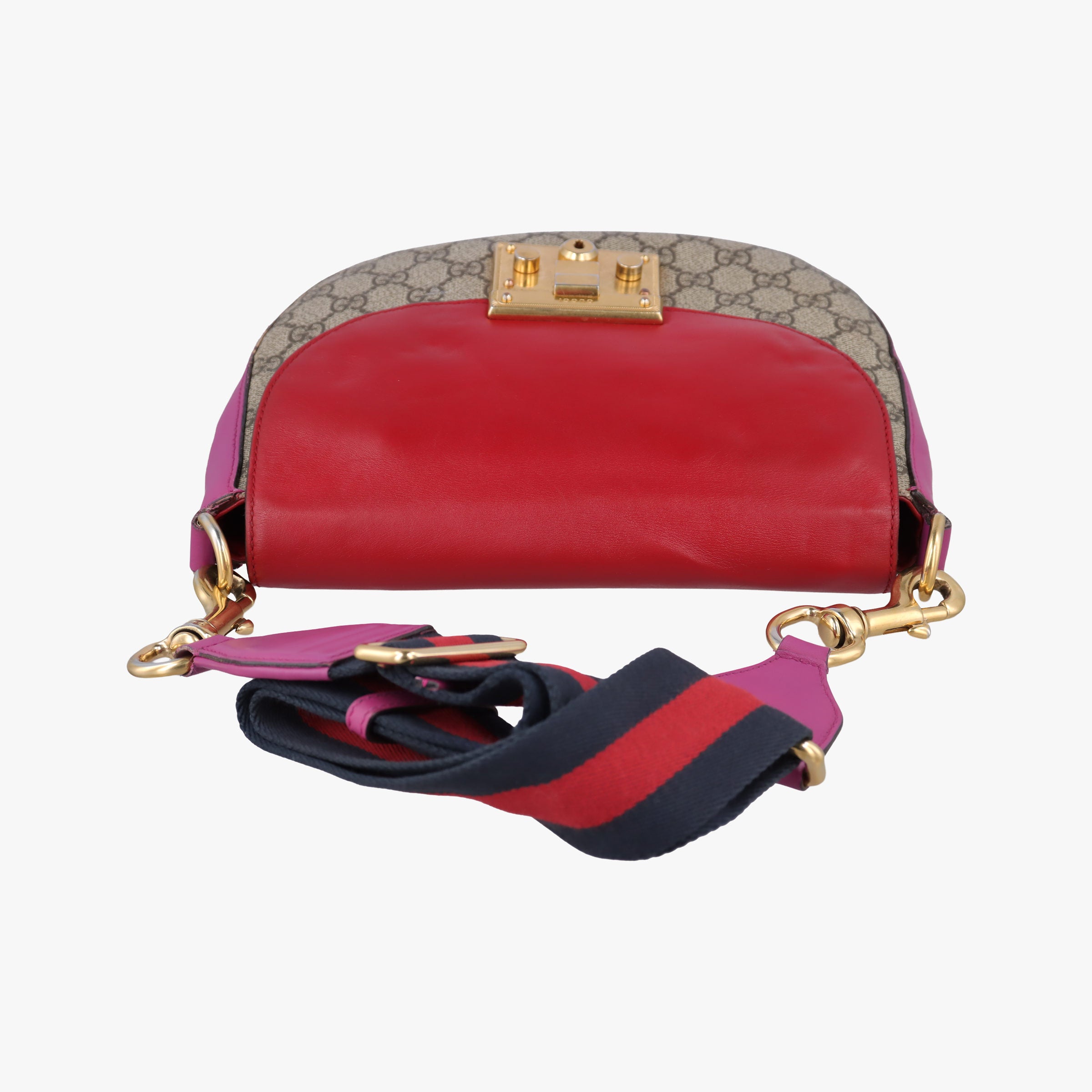 Pre-owned Gucci Padlock Guccissima Beige×Red×Multicolour PVC coated canvas×Leather 453189 shoulderbag | stylenewstar