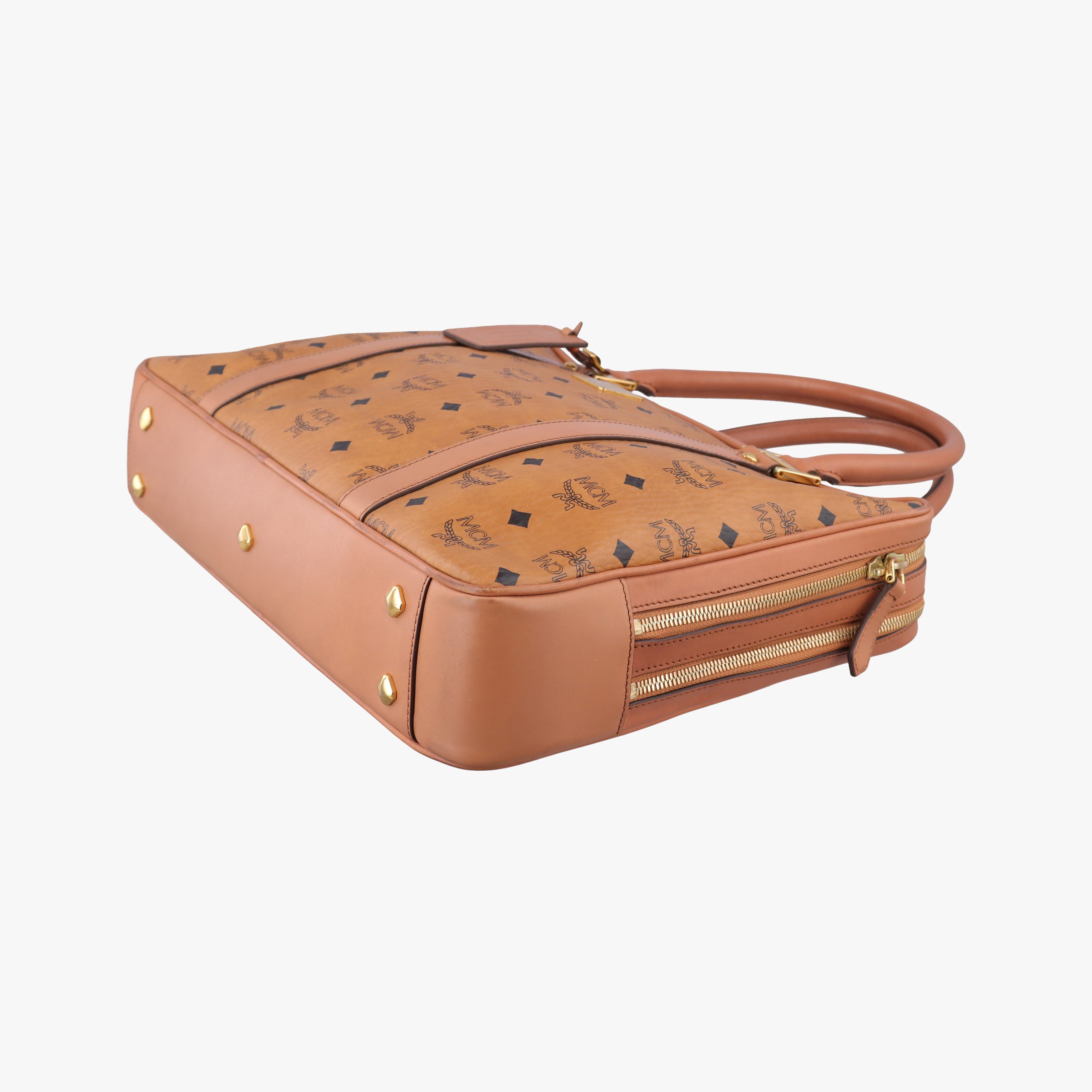 Secondhand MCM Logogram business Brown Leather  handbag | stylenewstar