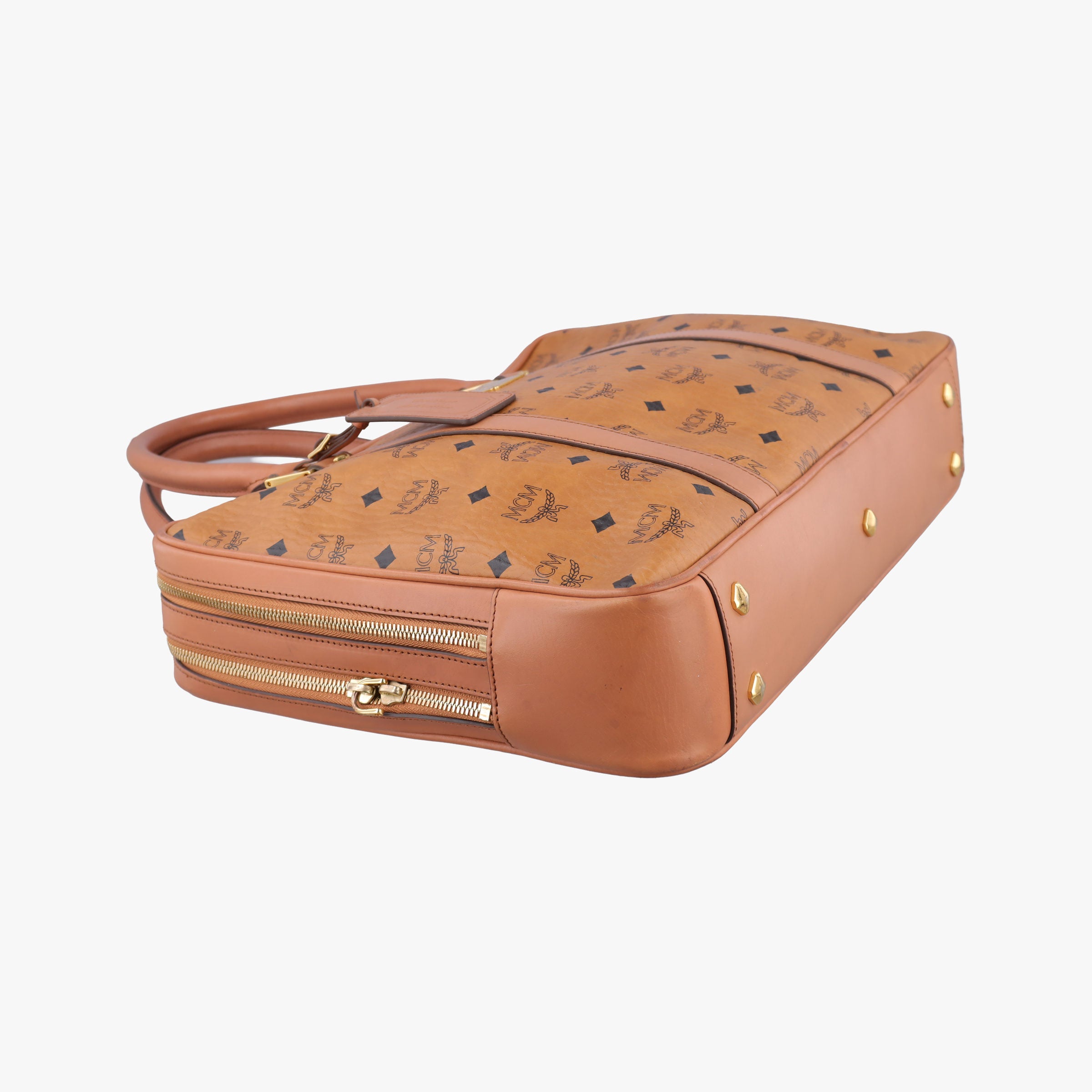 Secondhand MCM Logogram business Brown Leather  handbag | stylenewstar