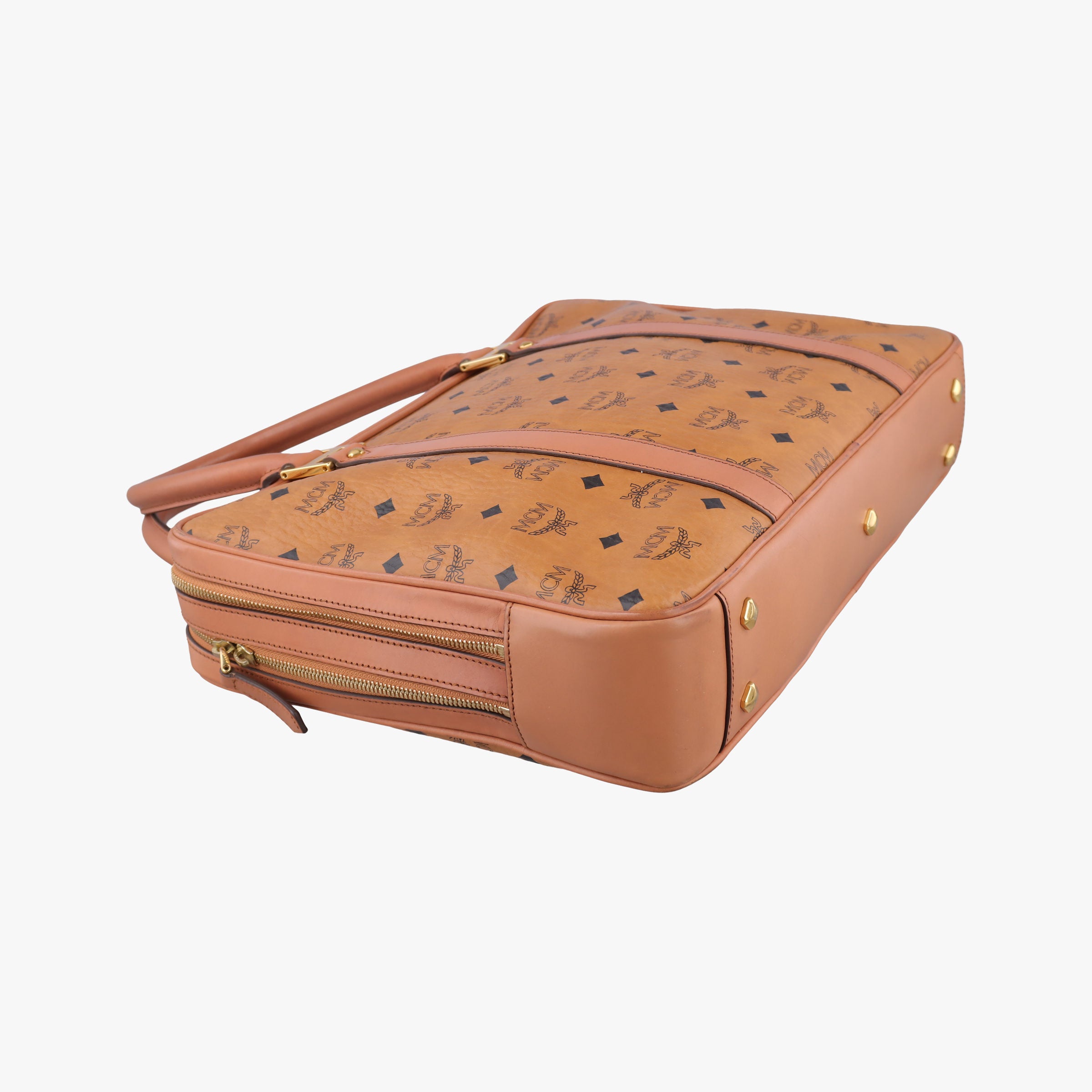 Secondhand MCM Logogram business Brown Leather  handbag | stylenewstar