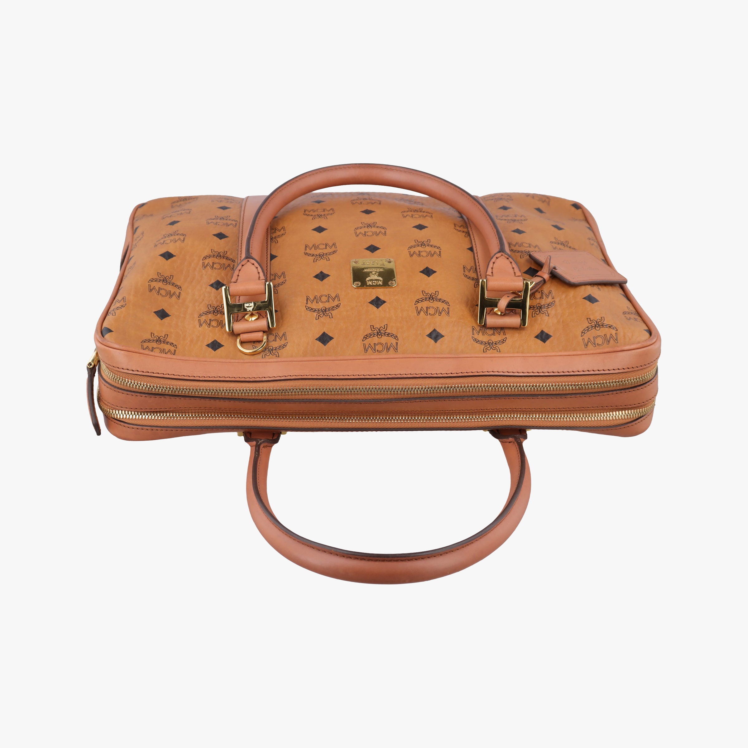 Secondhand MCM Logogram business Brown Leather  handbag | stylenewstar