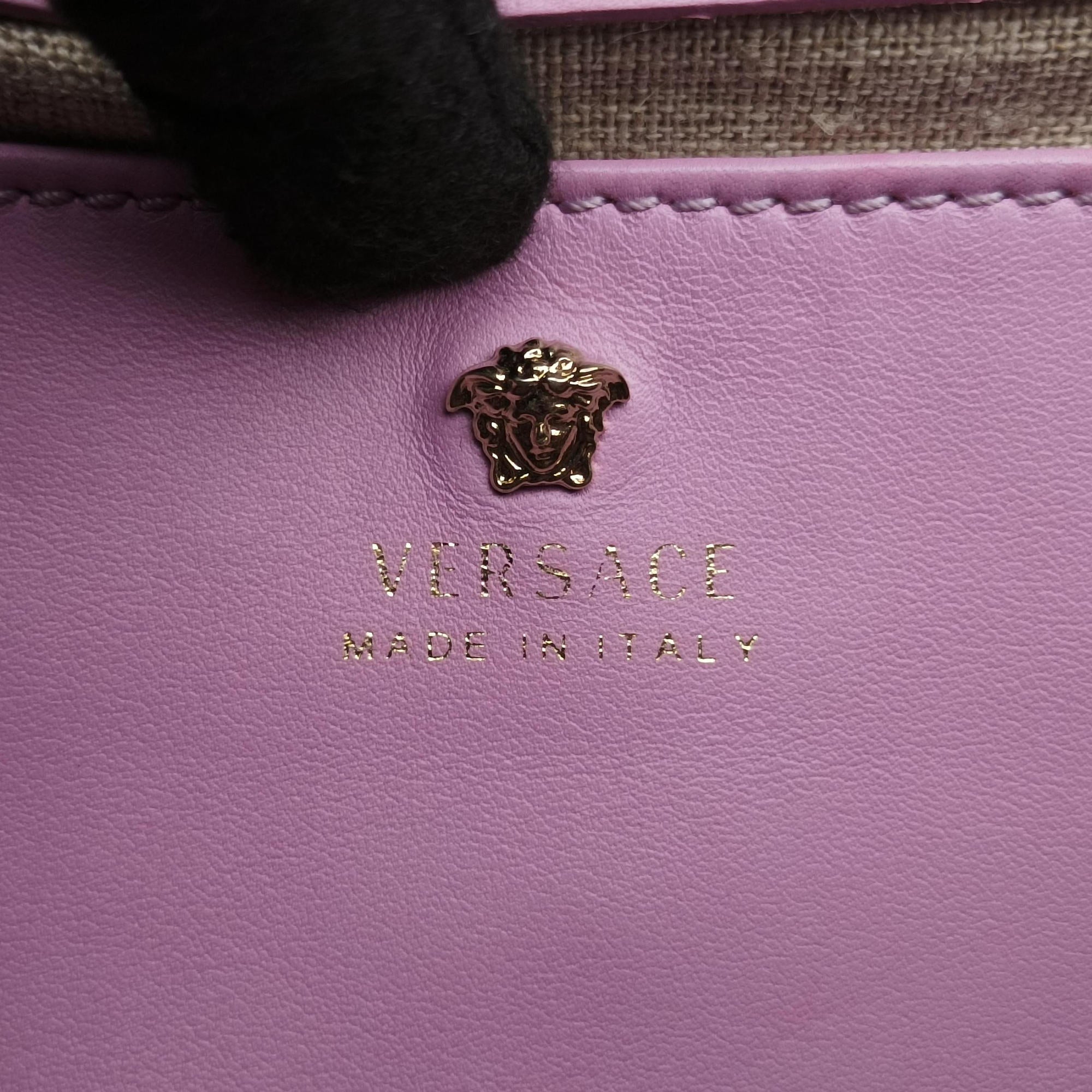Pre-owned VERSACE Palazzo Empire Medusa Pink Leather  shoulderbag | stylenewstar