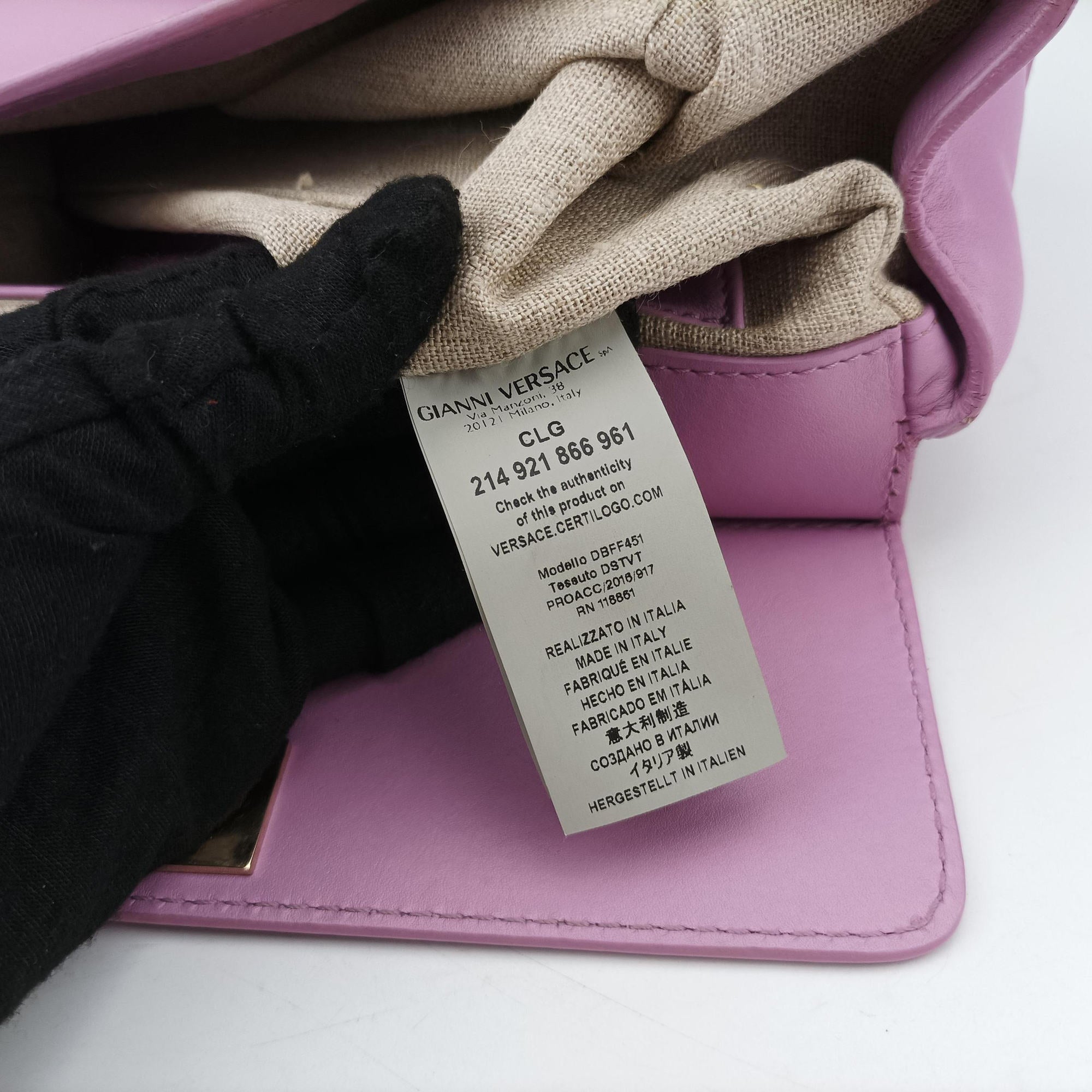 Pre-owned VERSACE Palazzo Empire Medusa Pink Leather  shoulderbag | stylenewstar