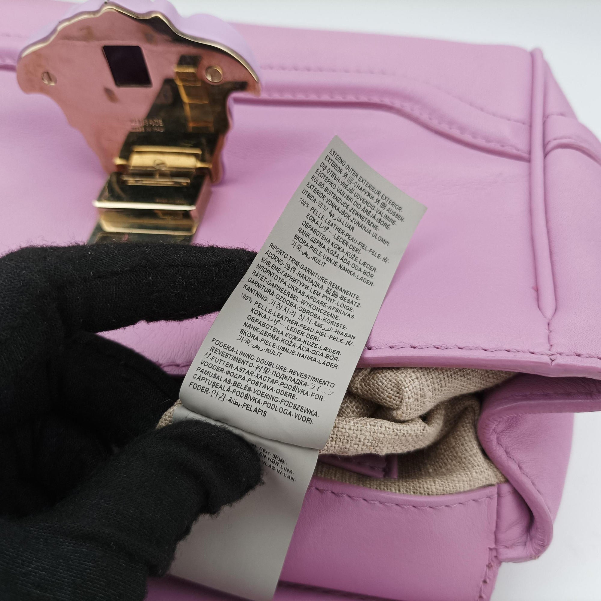 Pre-owned VERSACE Palazzo Empire Medusa Pink Leather  shoulderbag | stylenewstar