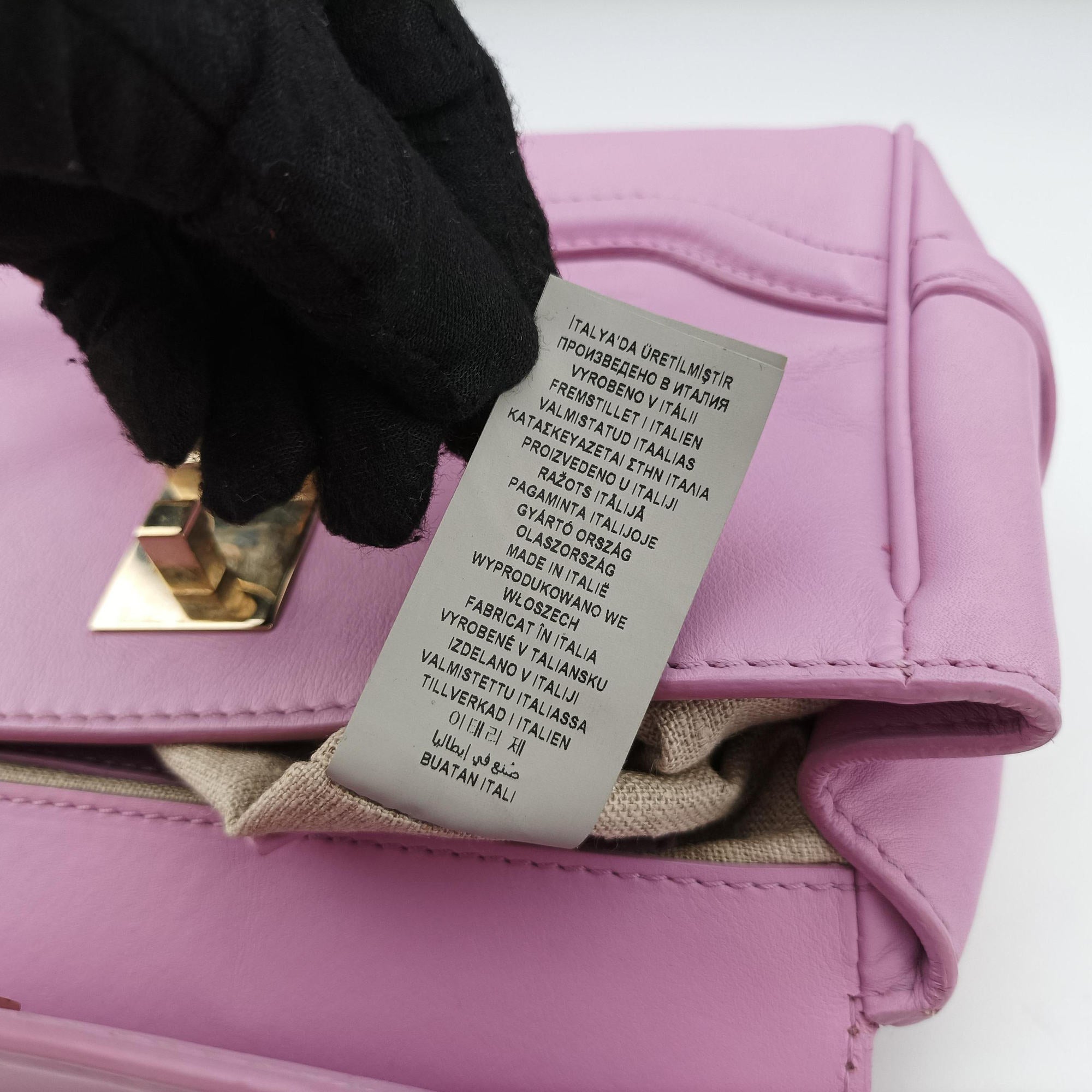 Pre-owned VERSACE Palazzo Empire Medusa Pink Leather  shoulderbag | stylenewstar