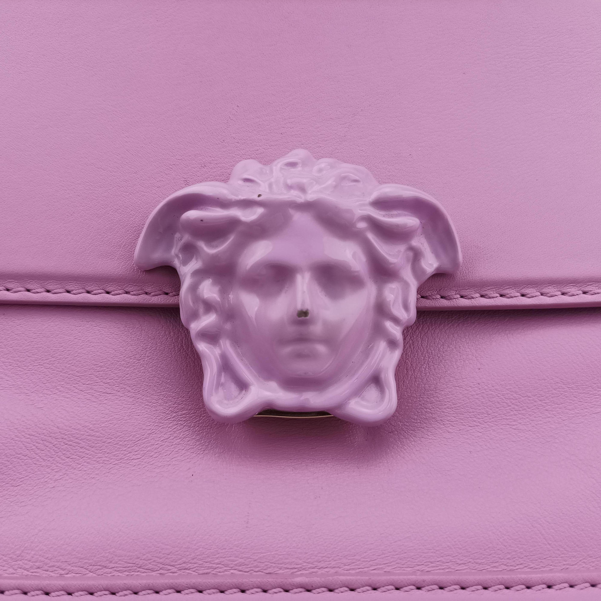 Pre-owned VERSACE Palazzo Empire Medusa Pink Leather  shoulderbag | stylenewstar