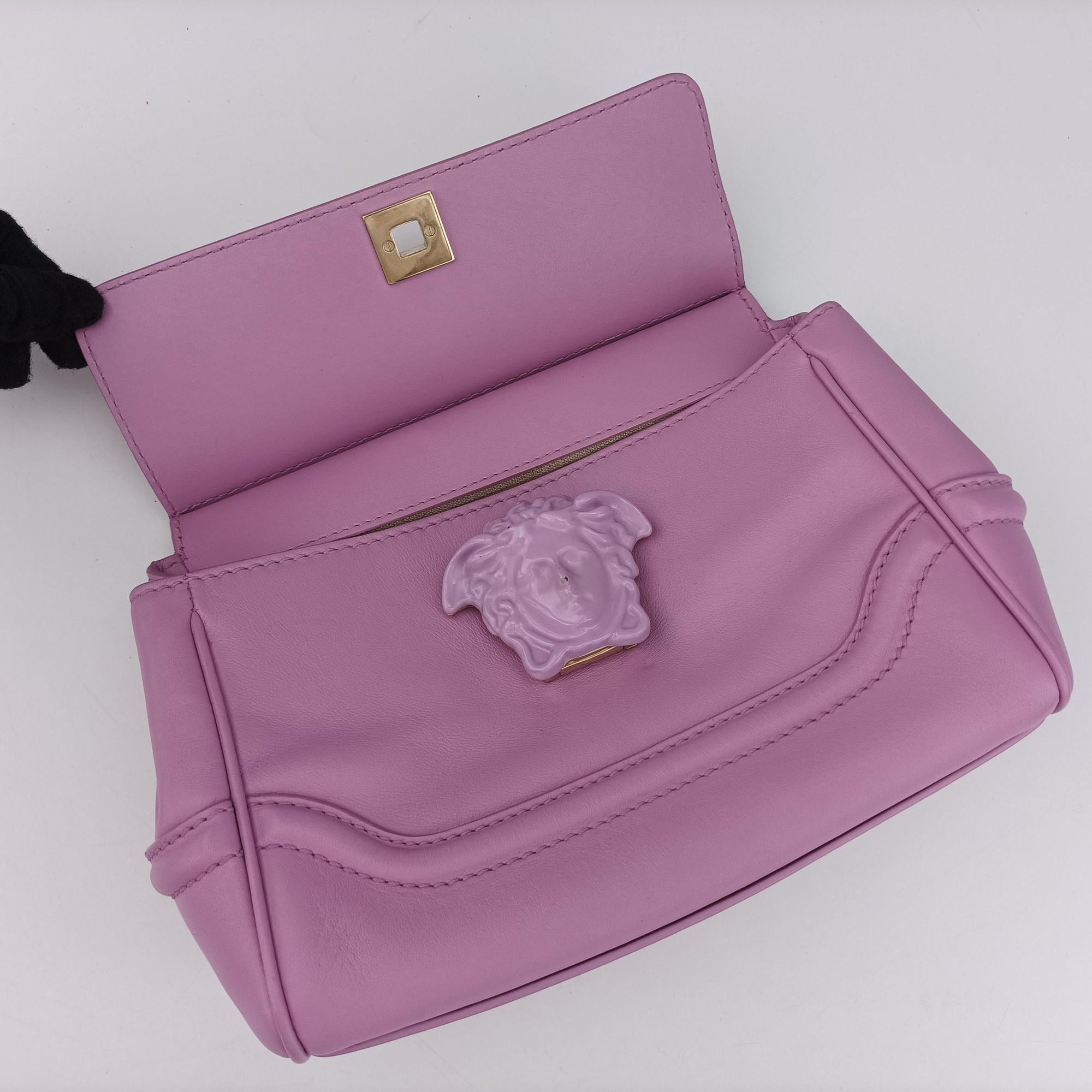 Pre-owned VERSACE Palazzo Empire Medusa Pink Leather  shoulderbag | stylenewstar