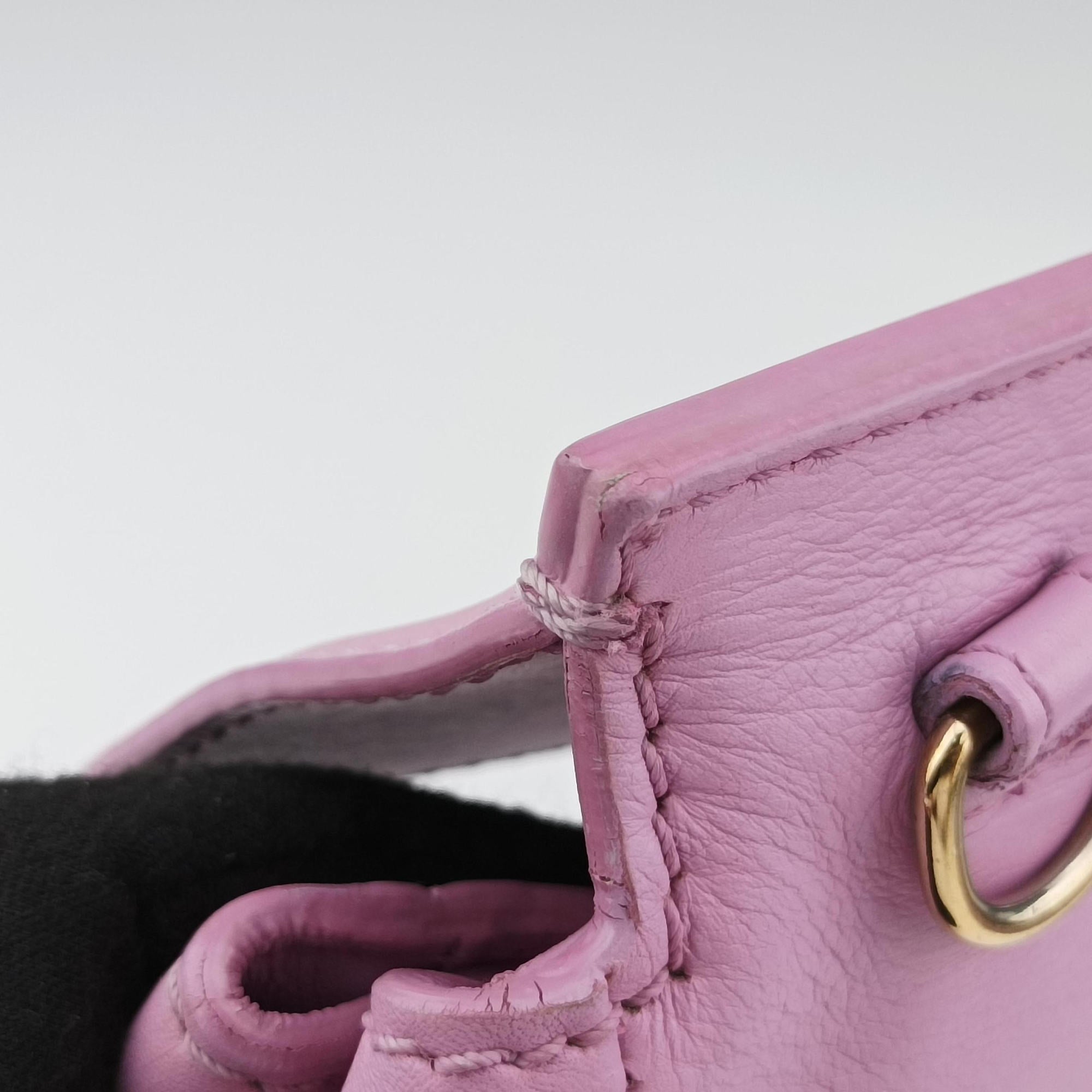 Pre-owned VERSACE Palazzo Empire Medusa Pink Leather  shoulderbag | stylenewstar