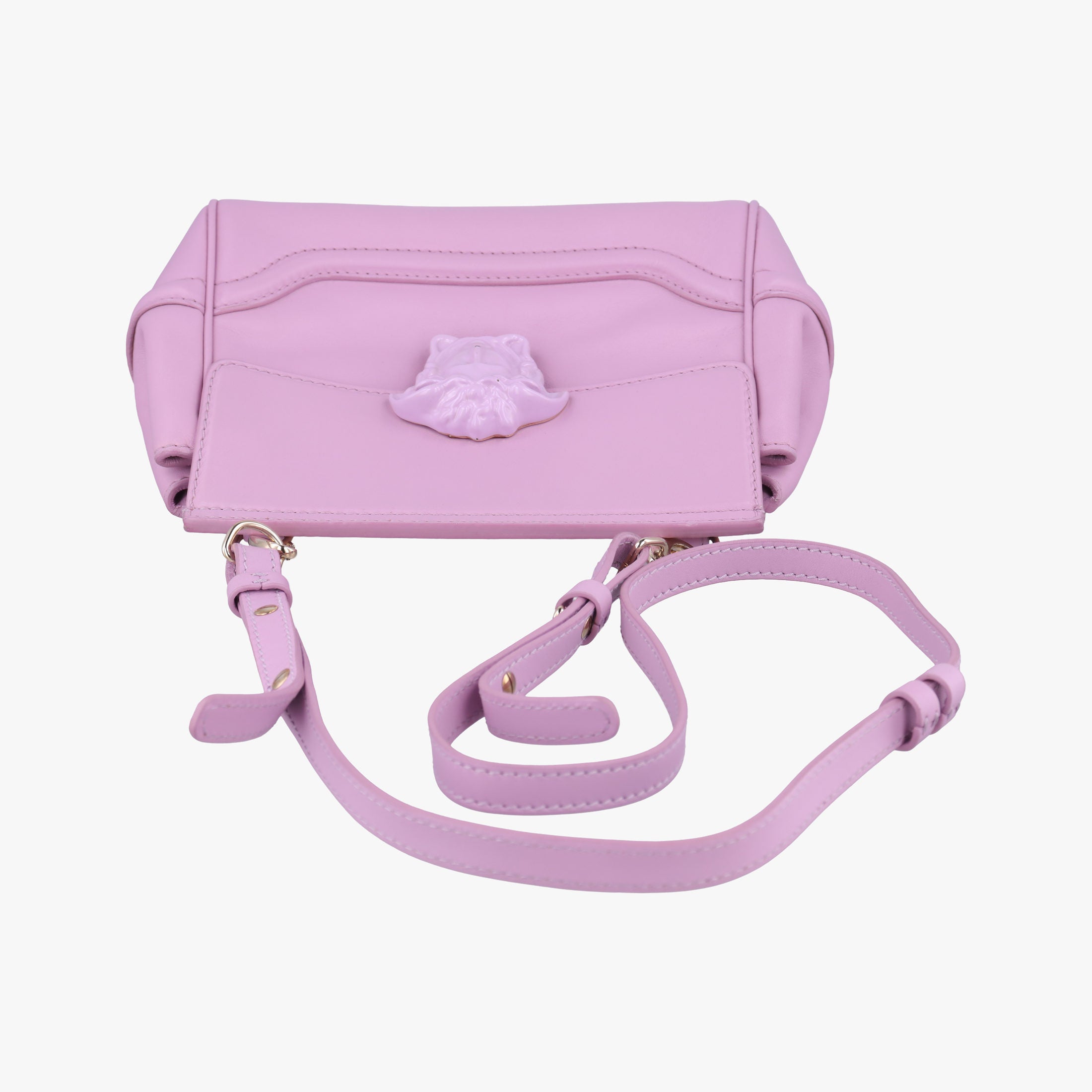 Pre-owned VERSACE Palazzo Empire Medusa Pink Leather  shoulderbag | stylenewstar