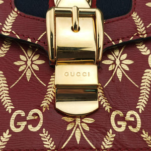 Pre-owned Gucci Sylvie red×Multicolour Leather 524405 shoulderbag | stylenewstar