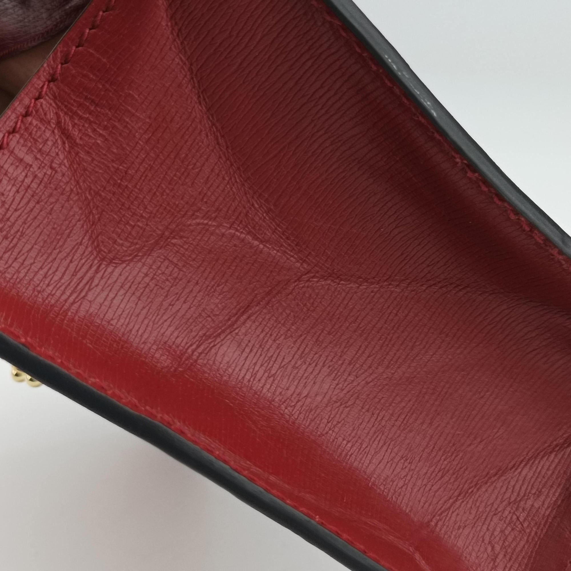 Pre-owned Gucci Sylvie red×Multicolour Leather 524405 shoulderbag | stylenewstar