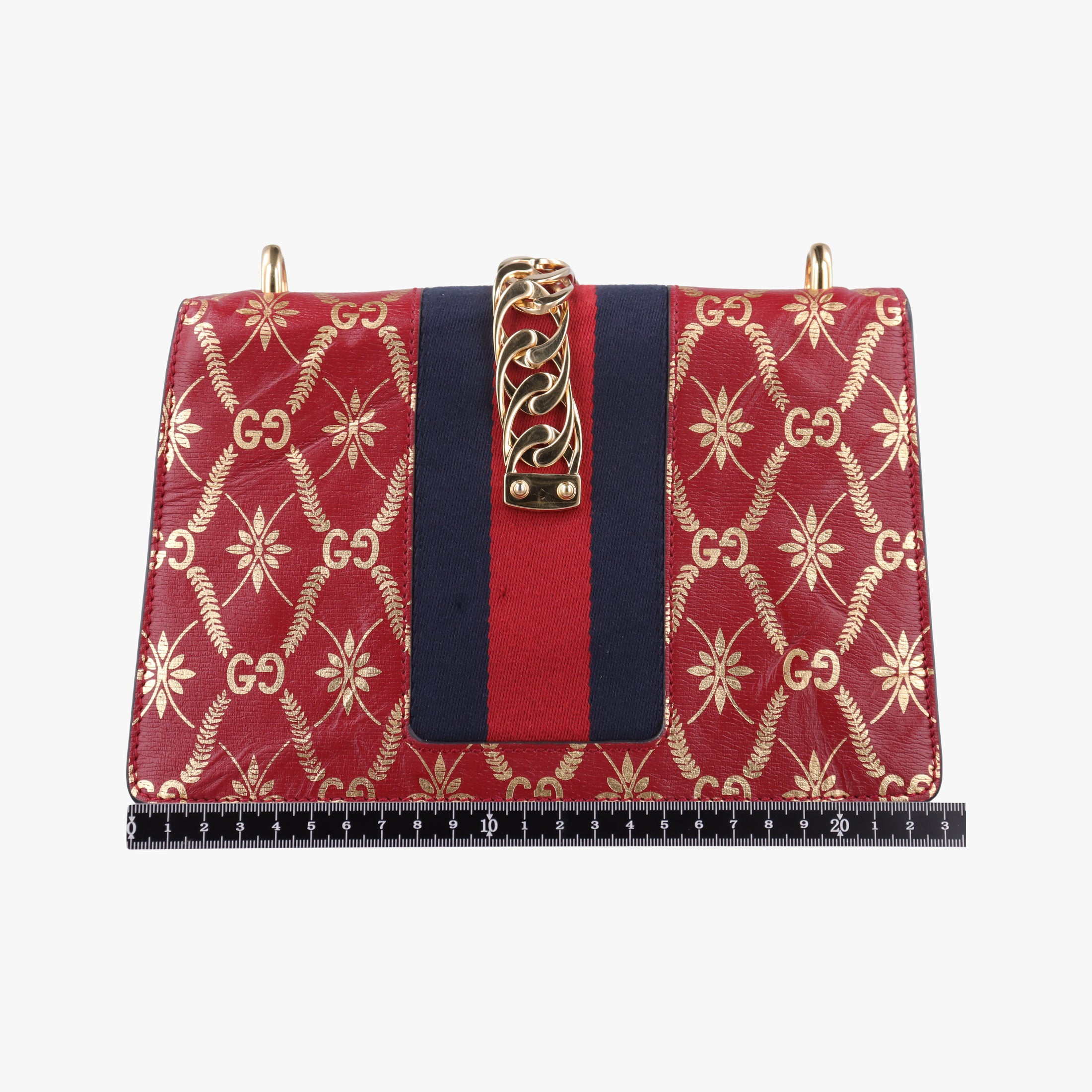 Pre-owned Gucci Sylvie red×Multicolour Leather 524405 shoulderbag | stylenewstar
