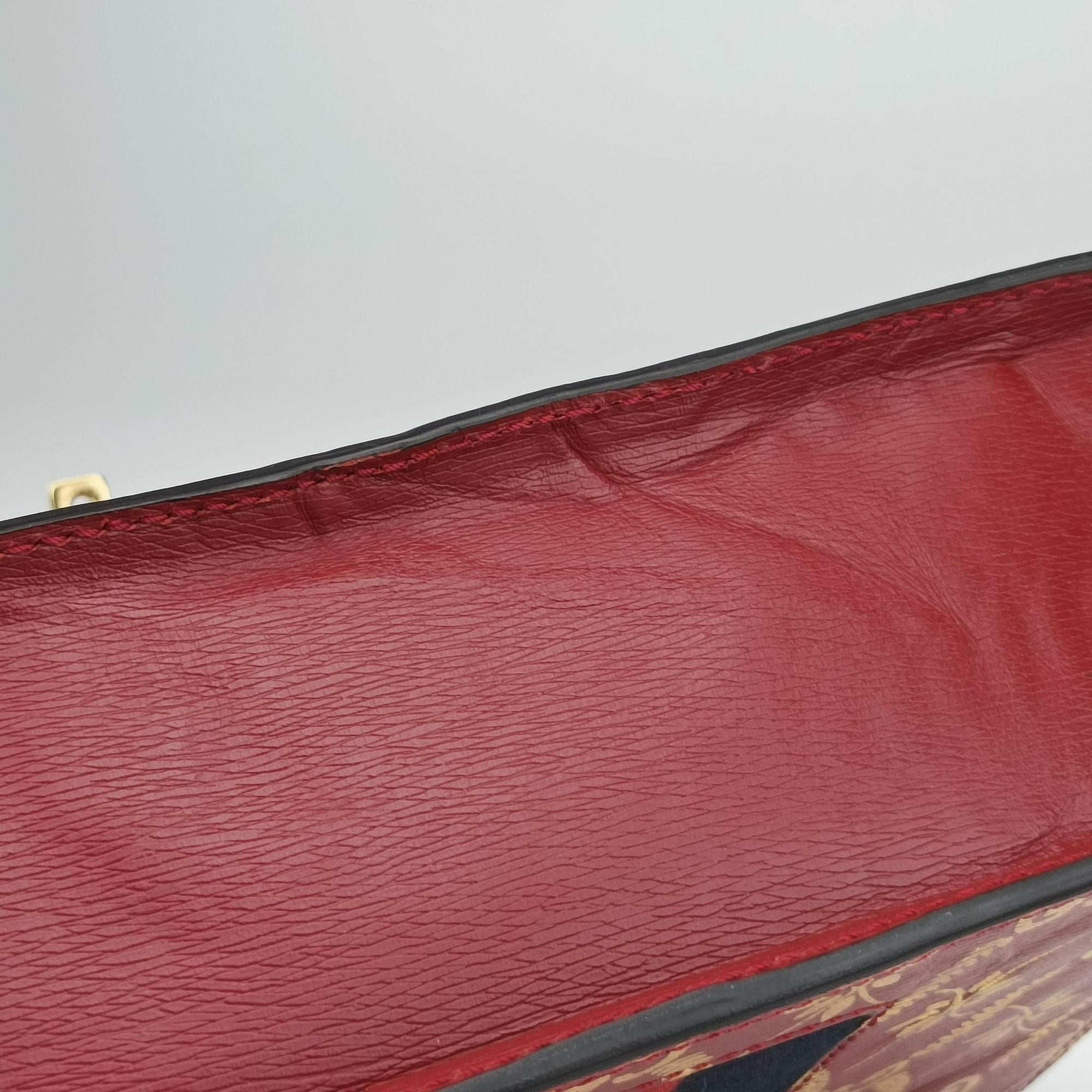 Pre-owned Gucci Sylvie red×Multicolour Leather 524405 shoulderbag | stylenewstar