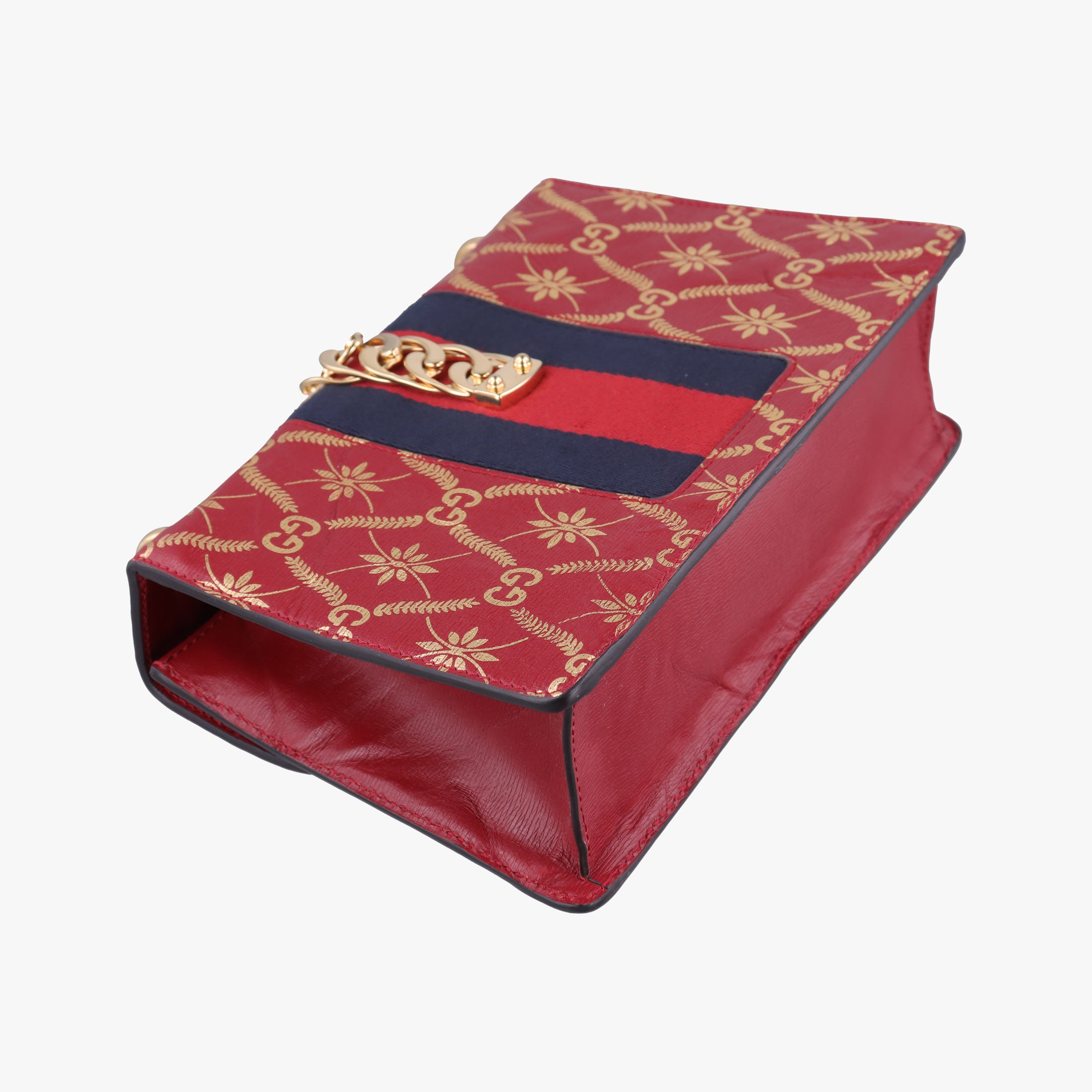 Pre-owned Gucci Sylvie red×Multicolour Leather 524405 shoulderbag | stylenewstar
