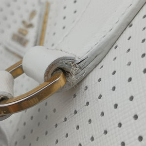 Secondhand Prada Perforated White leather  handbag | stylenewstar