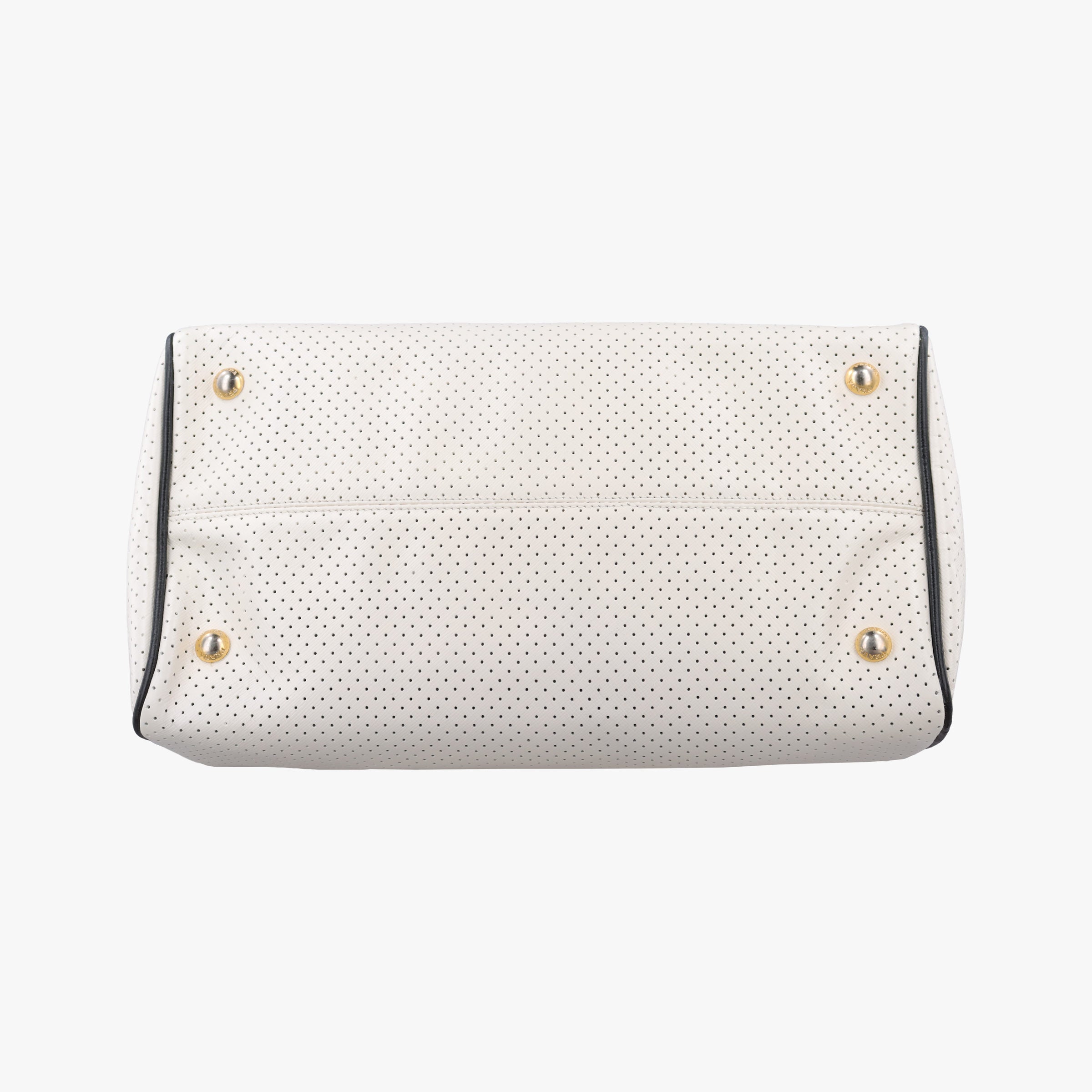 Secondhand Prada Perforated White leather  handbag | stylenewstar