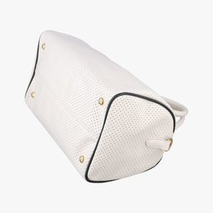 Secondhand Prada Perforated White leather  handbag | stylenewstar