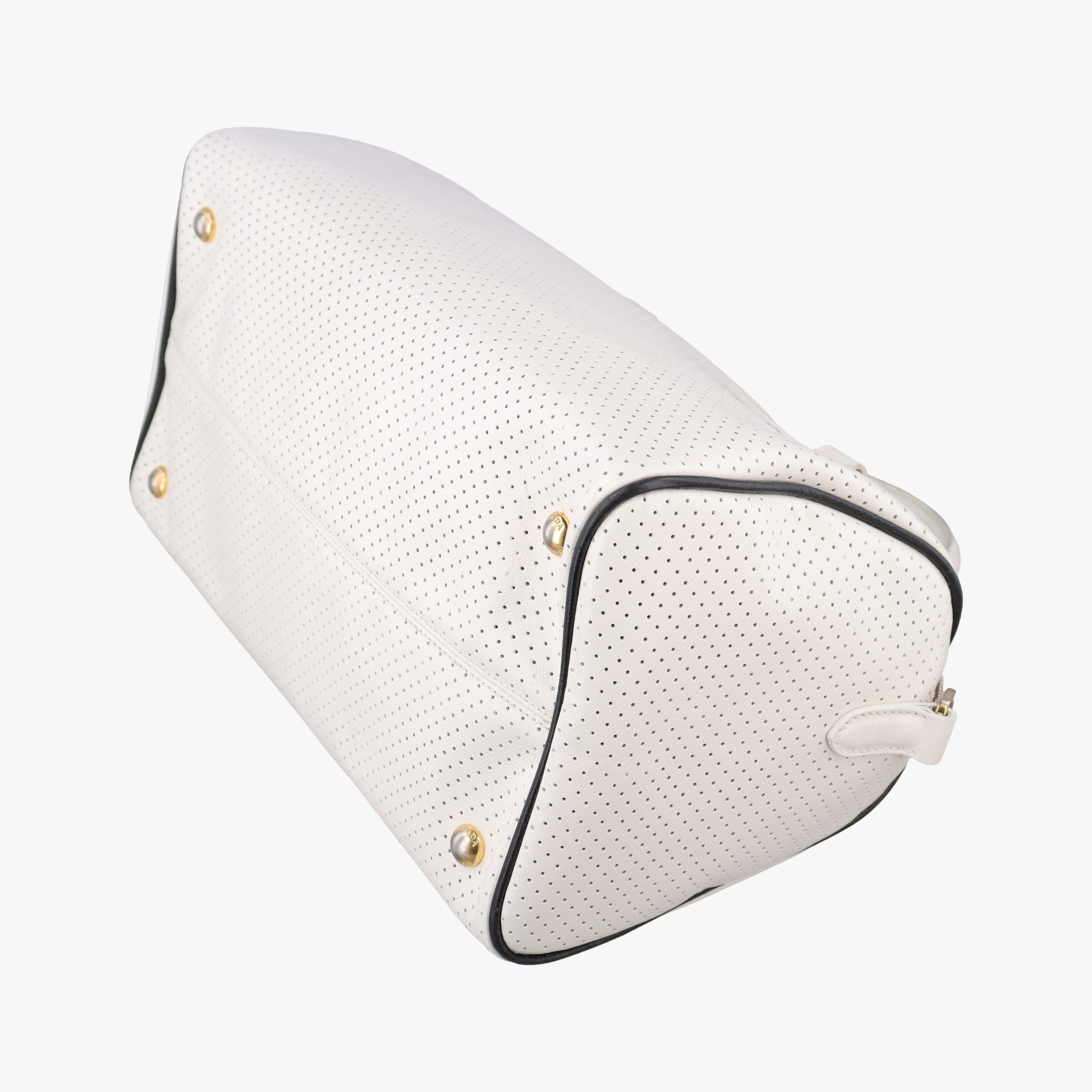Secondhand Prada Perforated White leather  handbag | stylenewstar