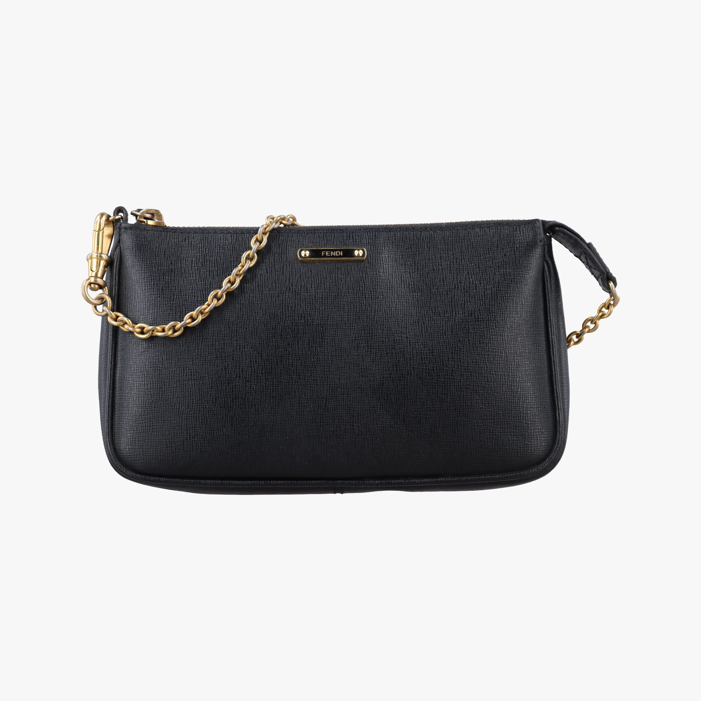 Pre-owned Fendi accessory pouch Black Leather 8M0271 handbag | stylenewstar
