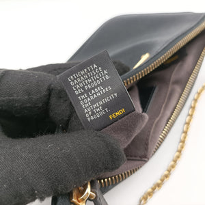 Pre-owned Fendi accessory pouch Black Leather 8M0271 handbag | stylenewstar