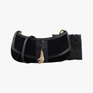 Vintage Gucci Tiger Head Black Suede×leather 001.41 shoulderbag | stylenewstar