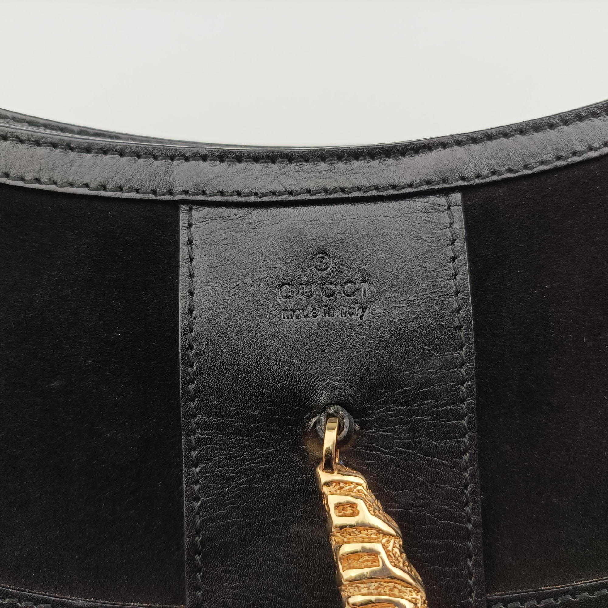 Vintage Gucci Tiger Head Black Suede×leather 001.41 shoulderbag | stylenewstar