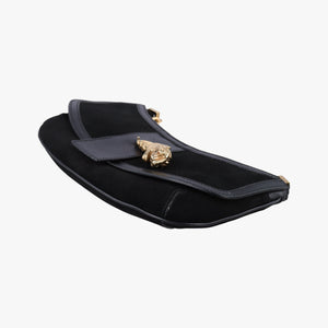 Vintage Gucci Tiger Head Black Suede×leather 001.41 shoulderbag | stylenewstar