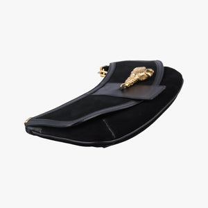 Vintage Gucci Tiger Head Black Suede×leather 001.41 shoulderbag | stylenewstar