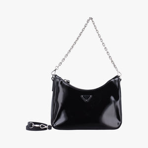 Pre-owned Prada Re-Edition Black Patent leather  shoulderbag | stylenewstar