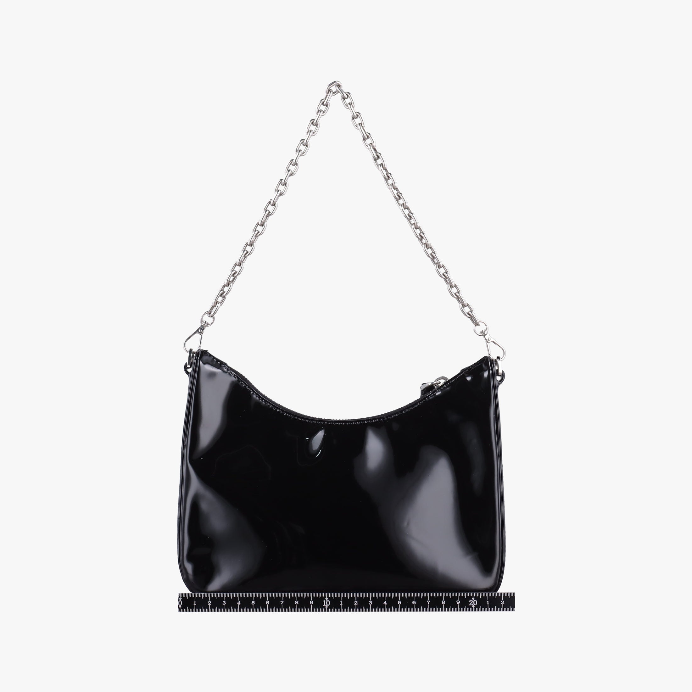 Pre-owned Prada Re-Edition Black Patent leather  shoulderbag | stylenewstar