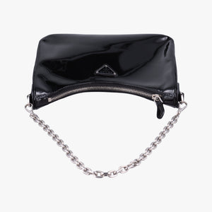 Pre-owned Prada Re-Edition Black Patent leather  shoulderbag | stylenewstar