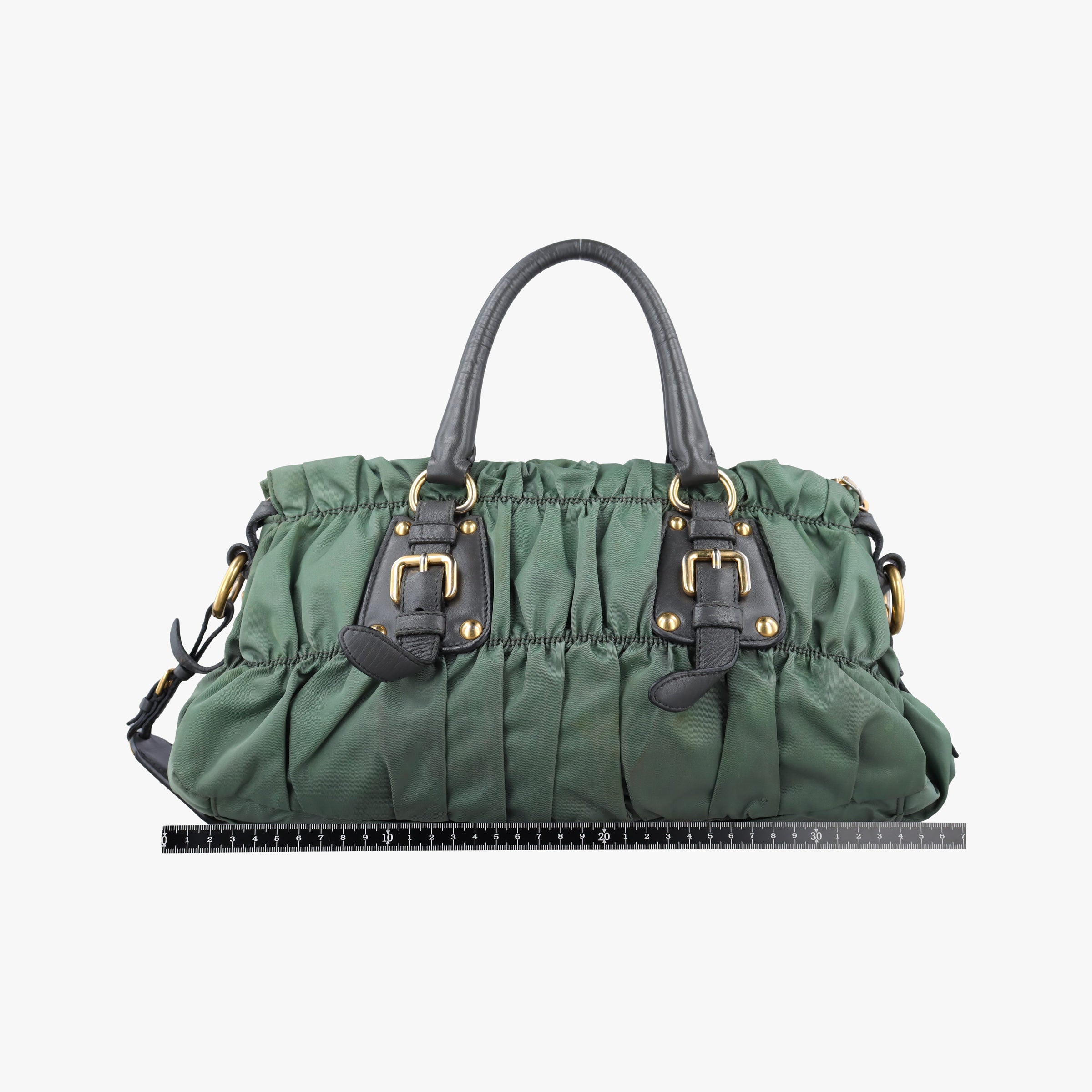 Secondhand Prada Gaufre Green nylon×Leather BN2805 shoulderbag | stylenewstar