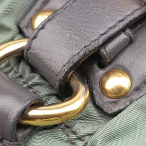 Secondhand Prada Gaufre Green nylon×Leather BN2805 shoulderbag | stylenewstar