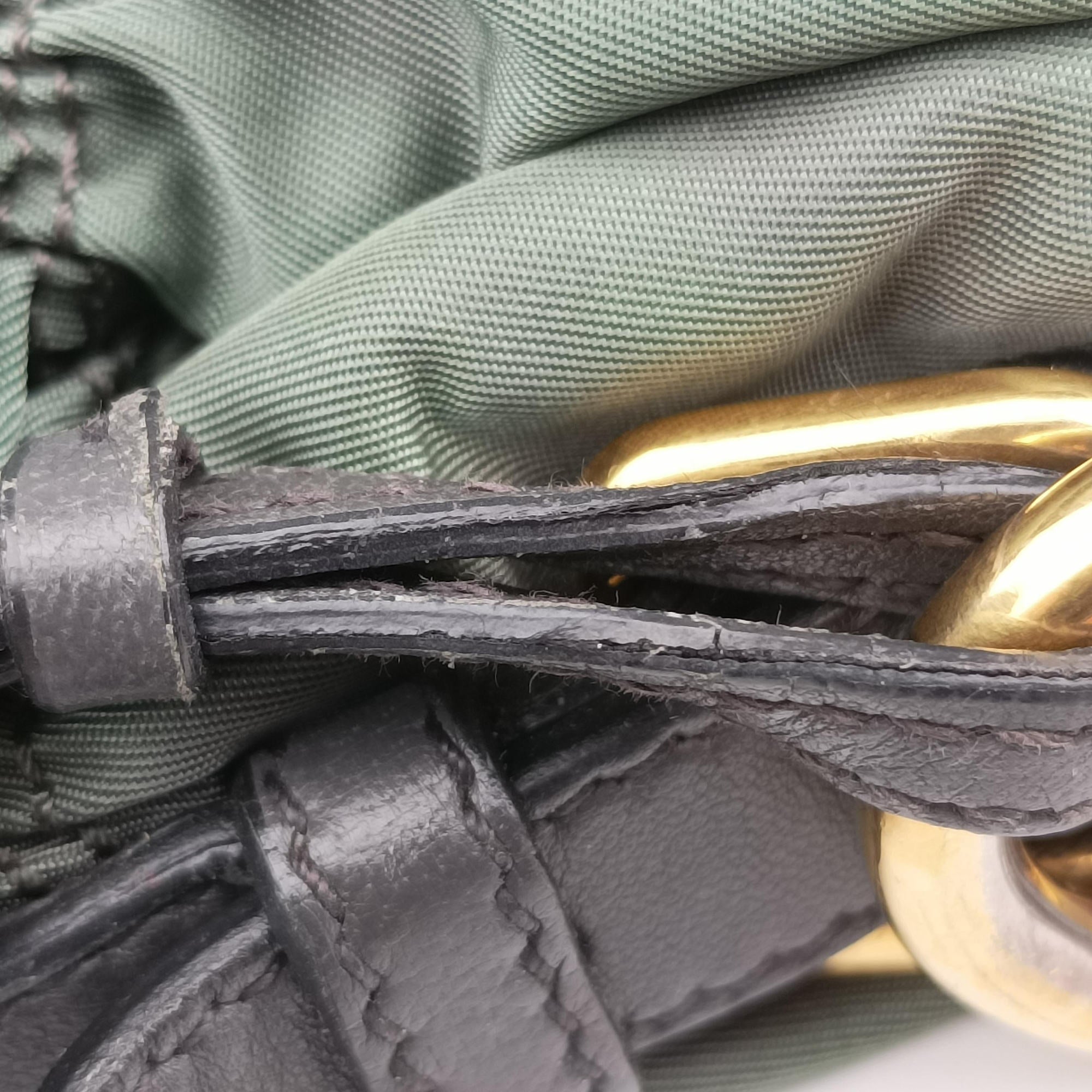 Secondhand Prada Gaufre Green nylon×Leather BN2805 shoulderbag | stylenewstar