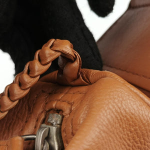 Secondhand Christian Dior D Logo Hobo Brown leather  shoulderbag | stylenewstar