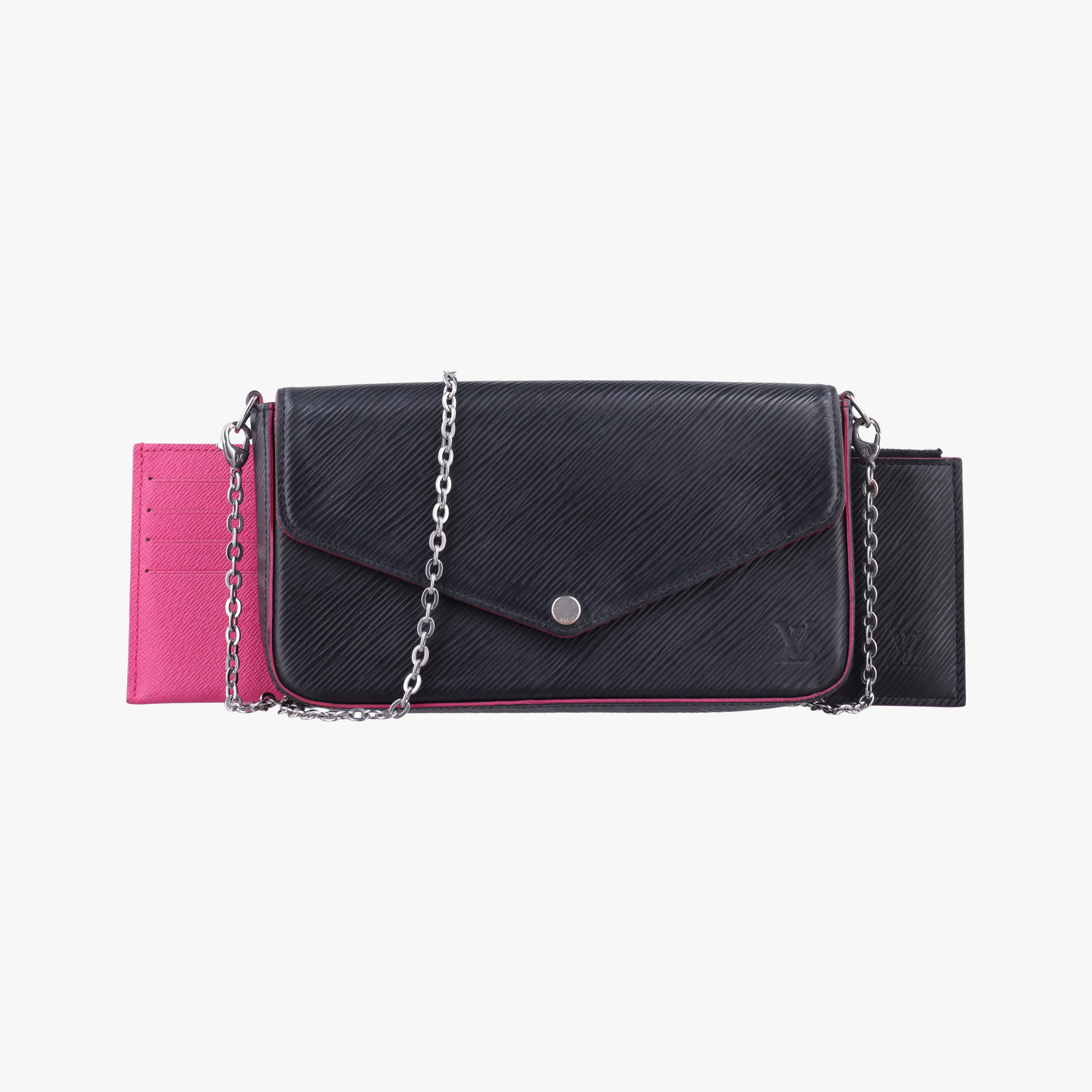Pre-owned Louis Vuitton Pochette Felice Noir×Pink Epi M64579 shoulderbag | stylenewstar