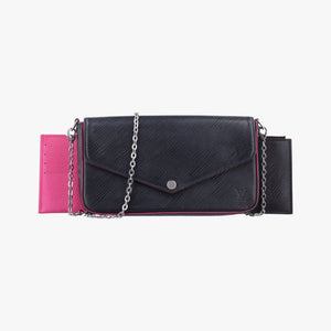 Pre-owned Louis Vuitton Pochette Felice Noir×Pink Epi M64579 shoulderbag | stylenewstar