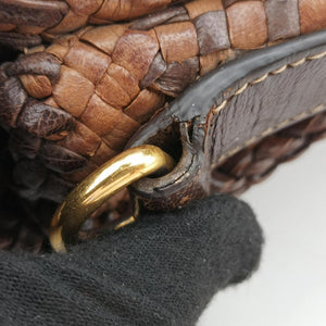 Pre-owned Prada Madras Brown leather  shoulderbag | stylenewstar