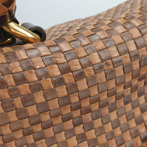 Pre-owned Prada Madras Brown leather  shoulderbag | stylenewstar