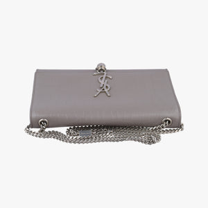 Pre-owned Yves Saint Laurent KATE Grey Leather 354119 shoulderbag | stylenewstar