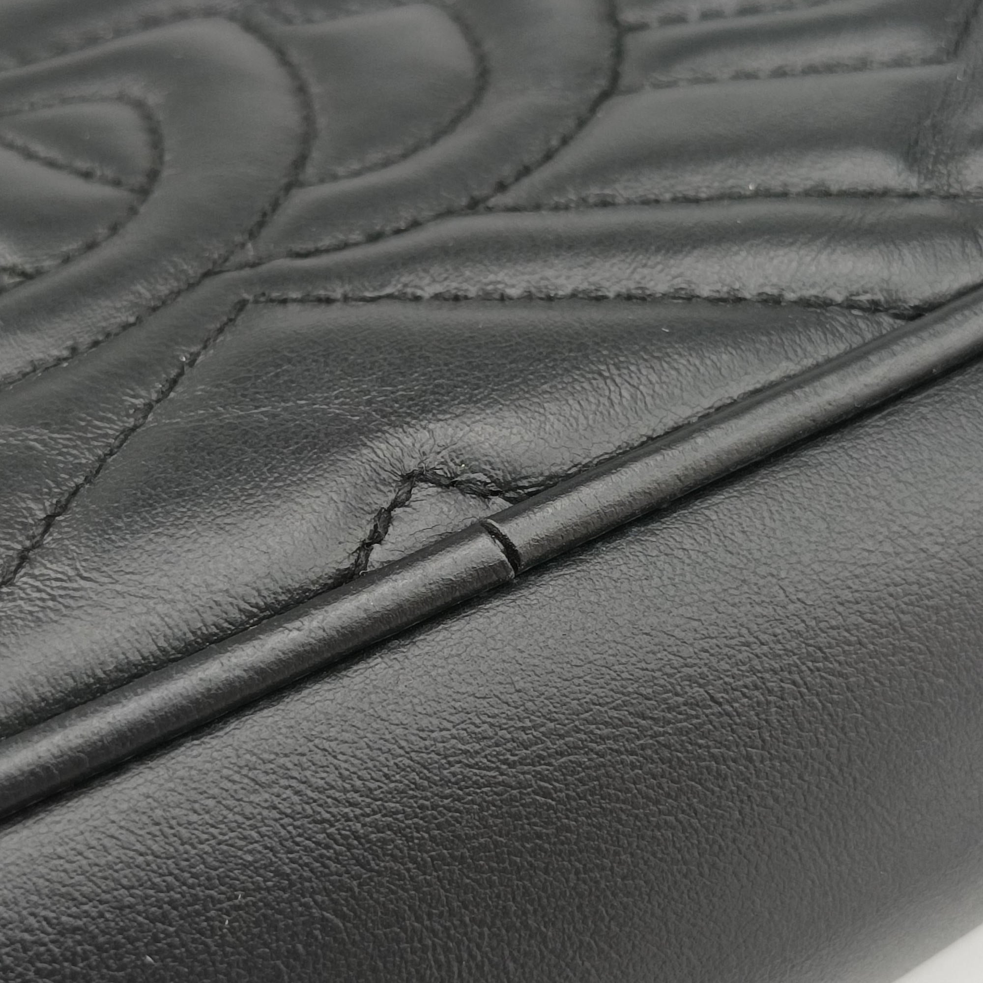 Pre-owned Gucci GG Marmont Black Leather 447632 shoulderbag | stylenewstar