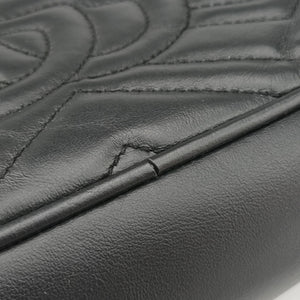 Pre-owned Gucci GG Marmont Black Leather 447632 shoulderbag | stylenewstar