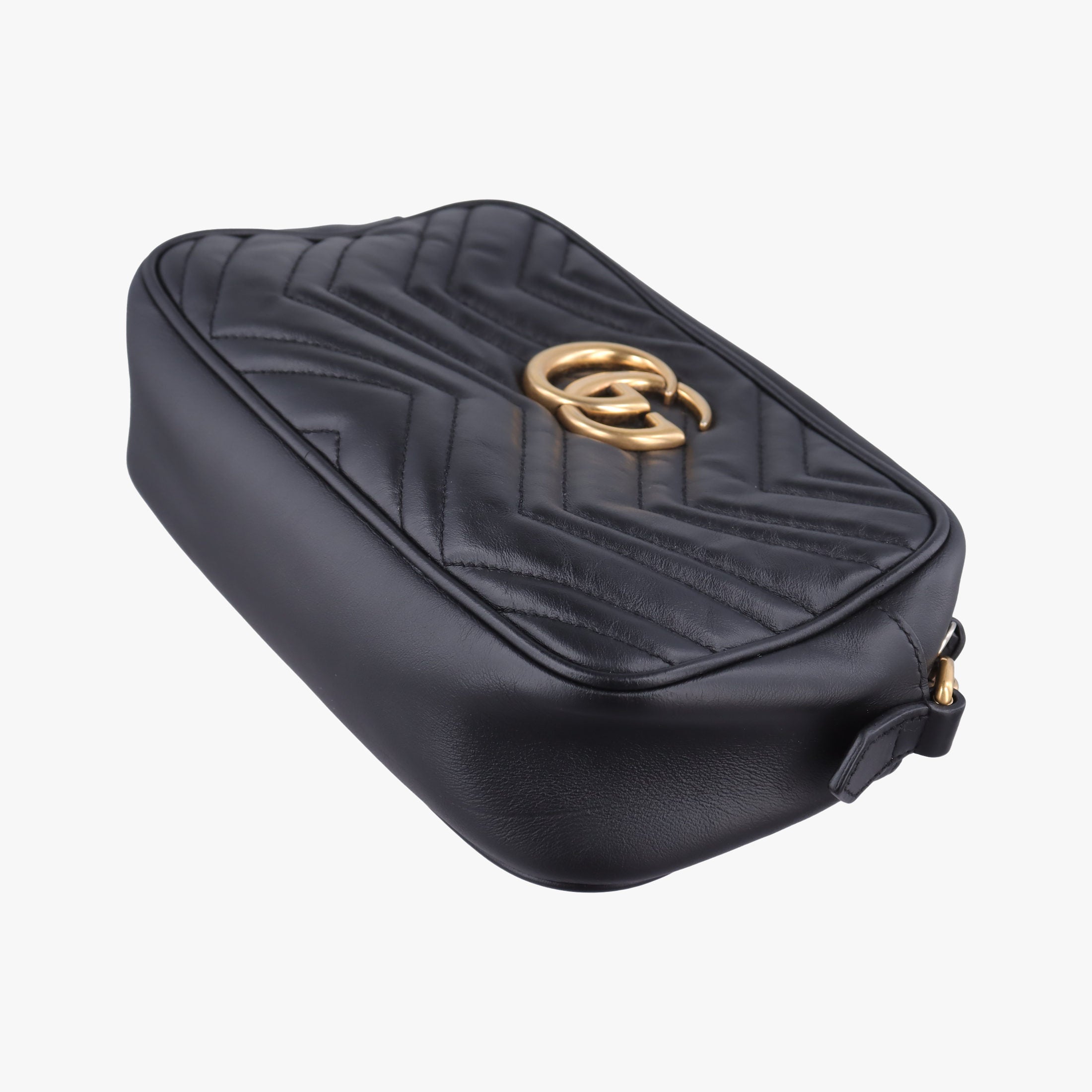 Pre-owned Gucci GG Marmont Black Leather 447632 shoulderbag | stylenewstar