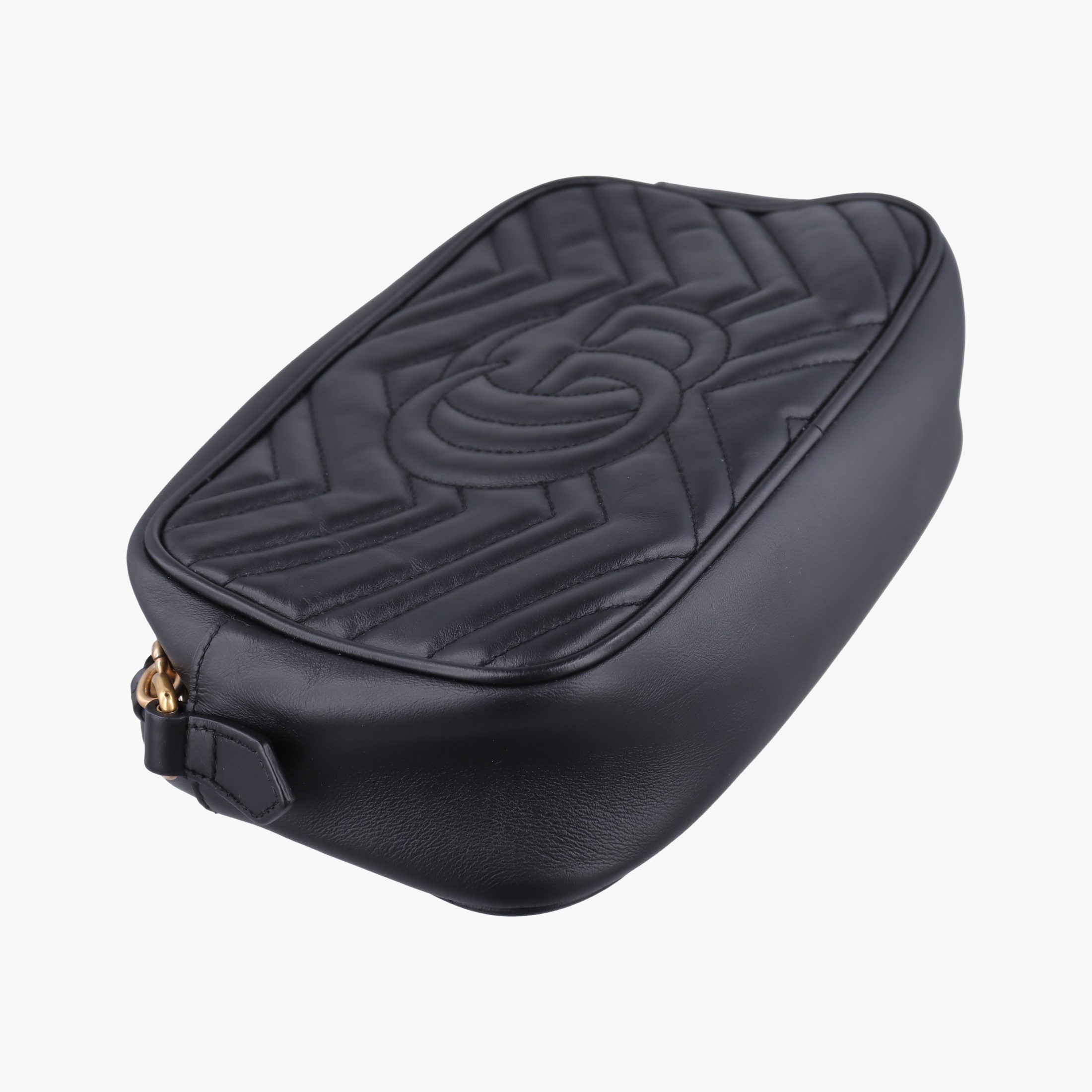 Pre-owned Gucci GG Marmont Black Leather 447632 shoulderbag | stylenewstar