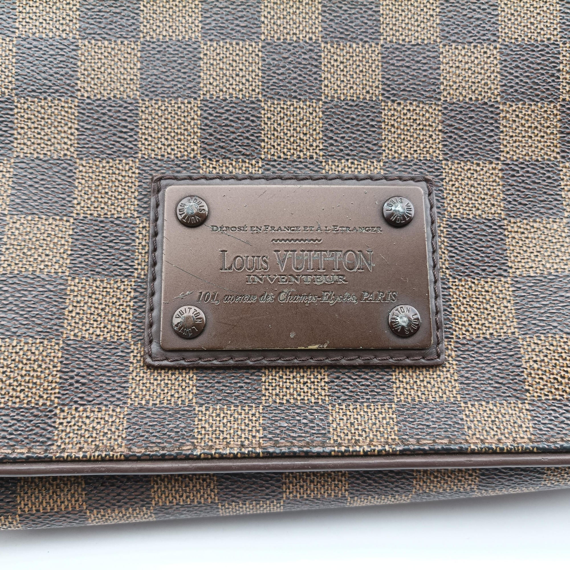 Pre-owned Louis Vuitton BROOKLYN MM EBENE Damier Canvas N51211 shoulderbag | stylenewstar