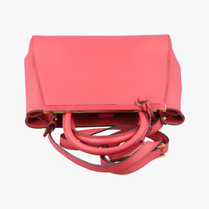Pre-owned Fendi Petite 2 JOURS pink Leather 8BH253 shoulderbag | stylenewstar